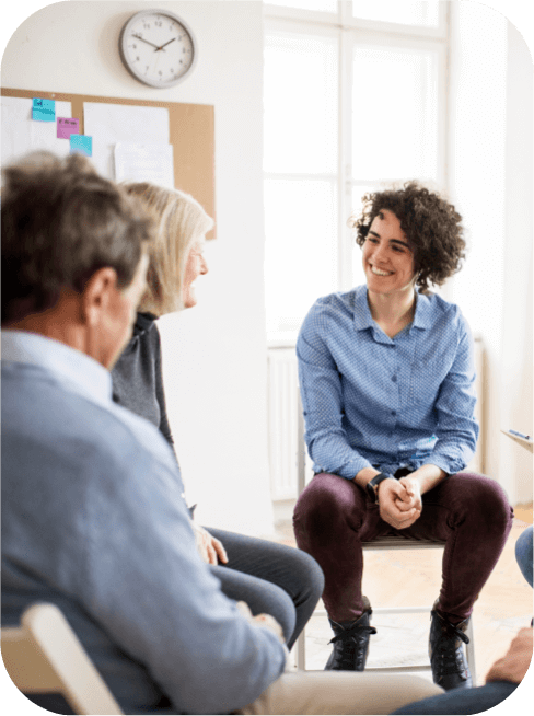 Women share in a group therapy session through RHA's mobile crisis unit